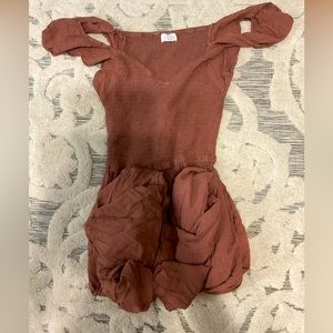 Red burgundy brown ,long romper ,women.